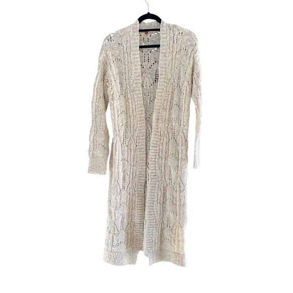 Pilcro By Anthropologie Beige Knit Longline Cardigan Sweater Size XS - Picture 1 of 5